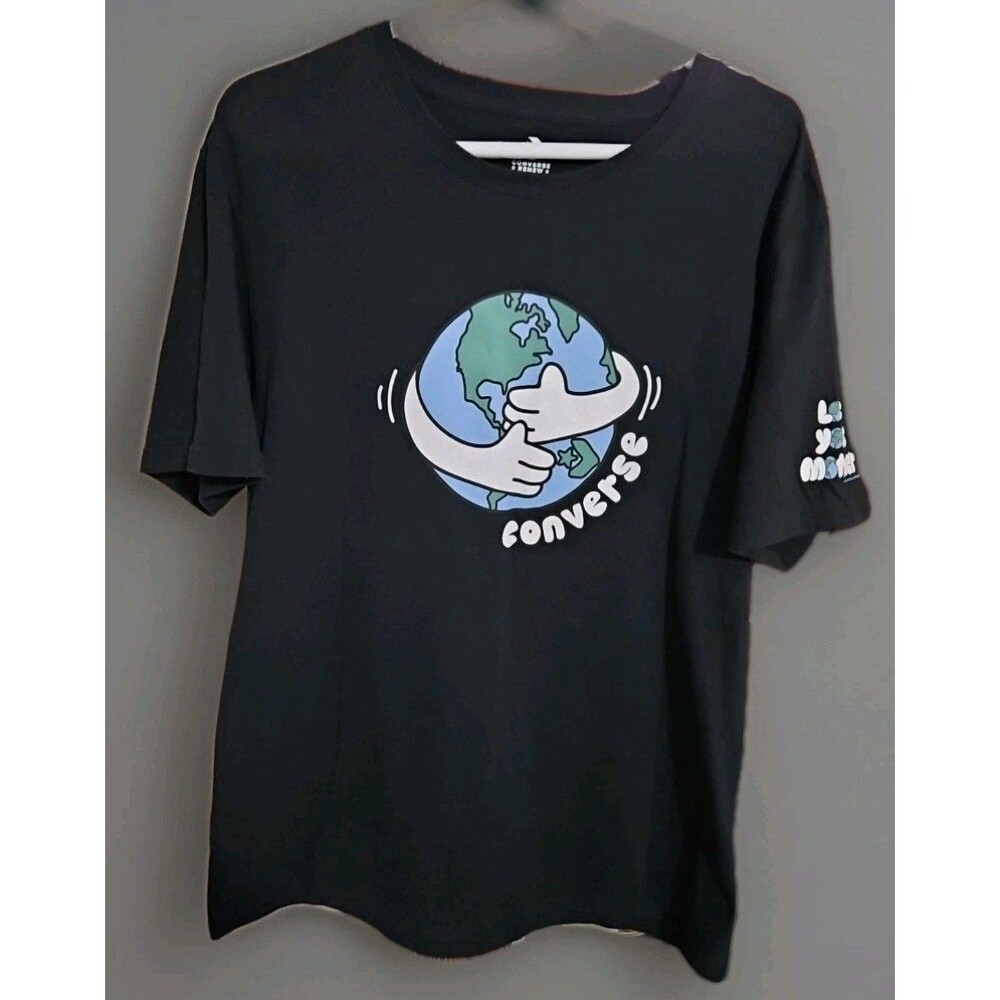 Love Your Mother Earth Day Graphic Black Shirt Converse XL